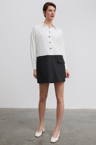 Robe droite - Blanc et noir