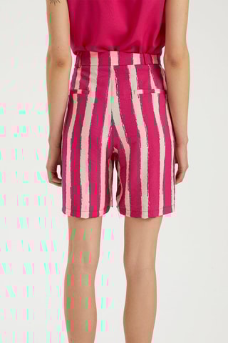 Short taille haute - Blanc et rose