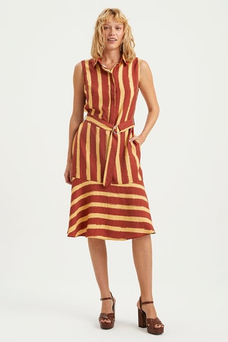 Robe chemise - Jaune et marron