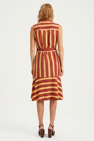 Robe chemise - Jaune et marron