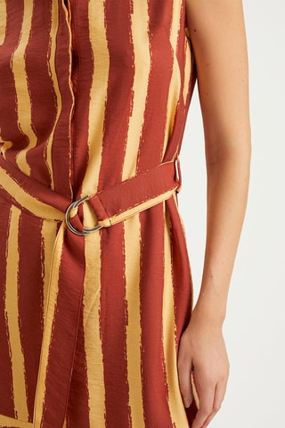 Robe chemise - Jaune et marron