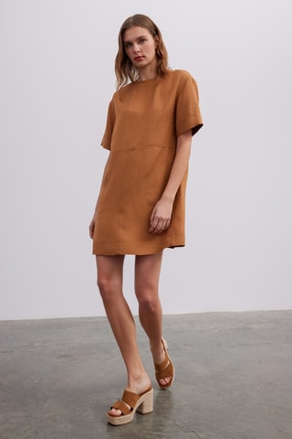 Robe droite - Marron