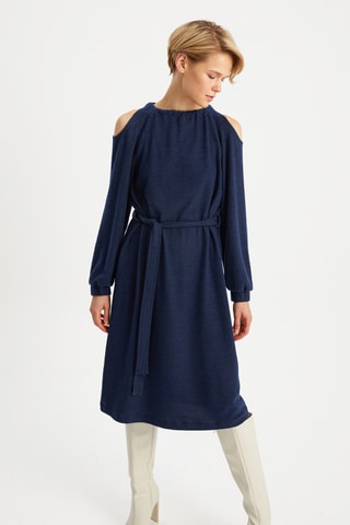 Robe midi - Bleu