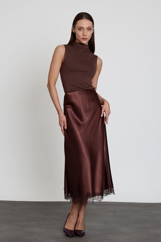Jupe midi - Marron