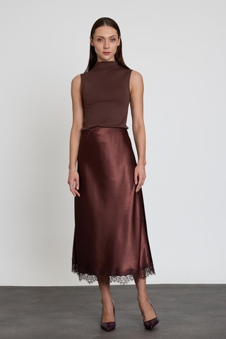 Jupe midi - Marron