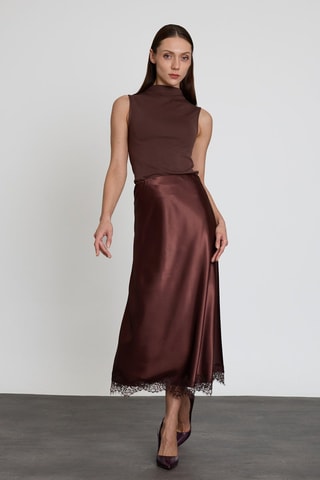 Jupe midi - Marron