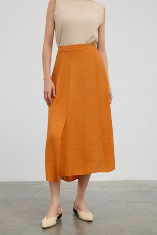 Jupe midi - Orange