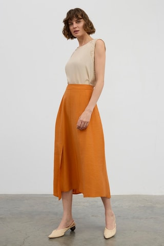 Jupe midi - Orange