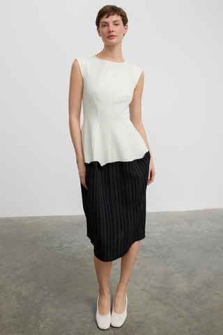 Robe midi - Blanc et noir