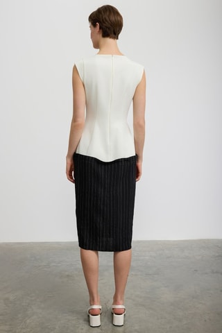 Robe midi - Blanc et noir