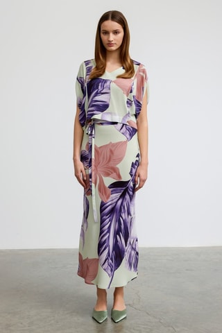 Jupe longue taille haute - Violet