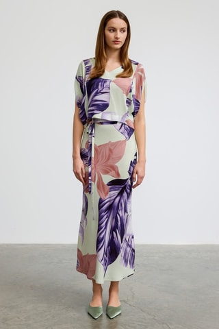 Jupe longue taille haute - Violet