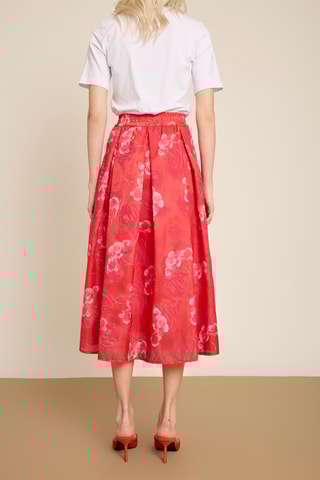 Jupe midi taille haute - Corail