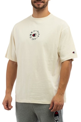 T-shirt - Ivoire - Blanc, noir et bleu