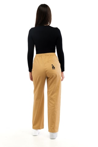 Pantalon straight taille haute - Beige - Beige et bleu
