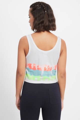 Crop top - Blanco, azul, verde y rosa