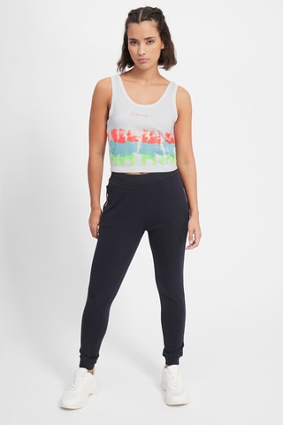 Crop top - Blanco, azul, verde y rosa