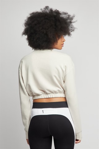 Crop top - Blanco, negro y beige