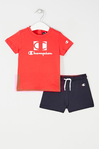 Camiseta y short - Blanco, negro y rojo