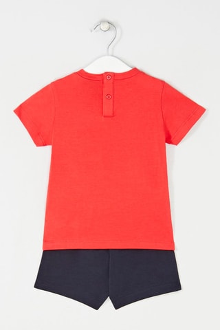 Camiseta y short - Blanco, negro y rojo