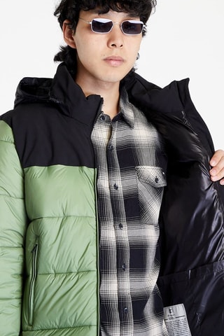 Anorak con capucha - Negro y verde