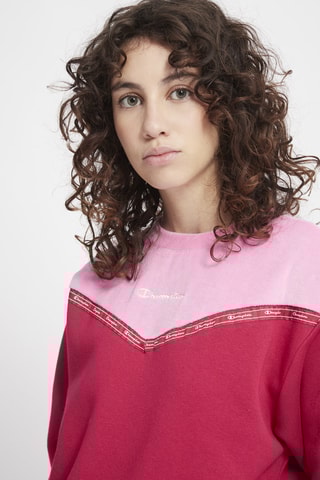 Sudadera bimateria - Blanco y rosa