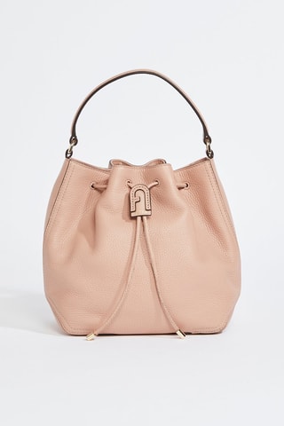 Sac seau en cuir de veau - Saumon