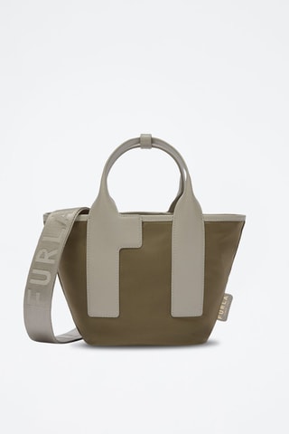 Sac à main en cuir - Kaki et gris clair