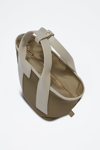 Sac à main en cuir - Kaki et gris clair