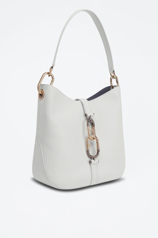 Sac porté épaule en cuir de veau Sirena S - Blanc