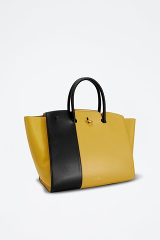 Sac à main en cuir de veau - Jaune et noir