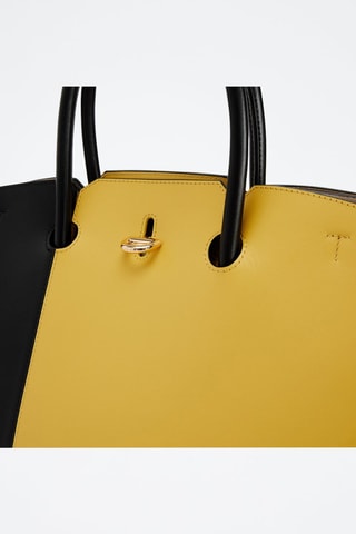 Sac à main en cuir de veau - Jaune et noir