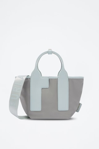 Sac à main en cuir - Gris clair et ciel