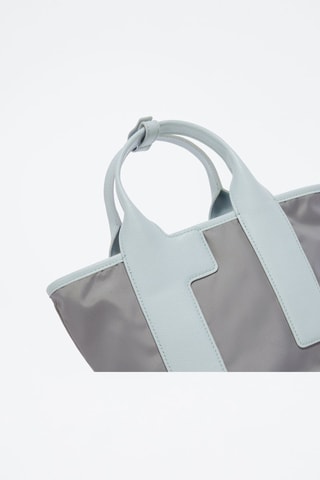 Sac à main en cuir - Gris clair et ciel