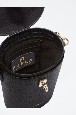 Sac seau en cuir de veau- Noir