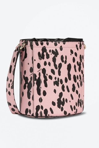 Sac seau cuir Set Rose et noir