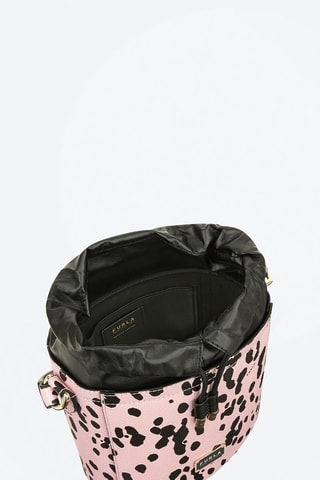 Sac seau cuir Set Rose et noir