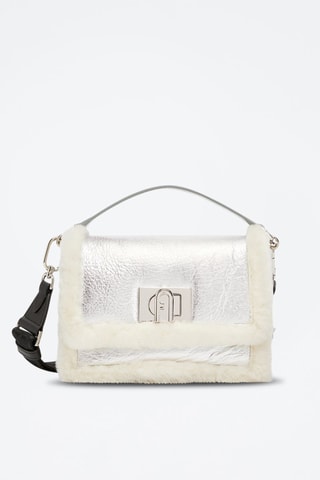 Sac à main en cuir de mouton et fourrure de bélier 1927 Soft Mini - Argenté