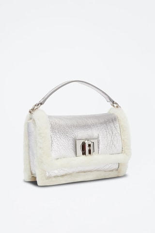 Sac à main en cuir de mouton et fourrure de bélier 1927 Soft Mini - Argenté