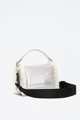 Sac à main en cuir de mouton et fourrure de bélier 1927 Soft Mini - Argenté