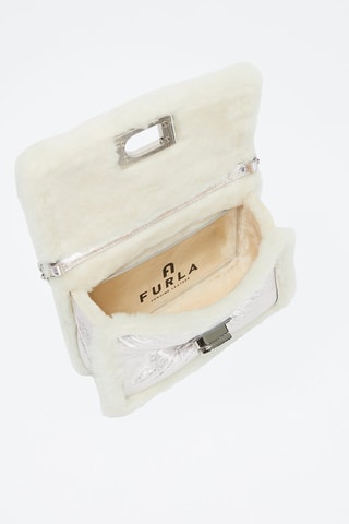 Sac à main en cuir de mouton et fourrure de bélier 1927 Soft Mini - Argenté