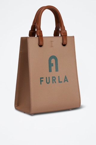 Sac bandoulière en cuir Varsity Style Mini - Beige