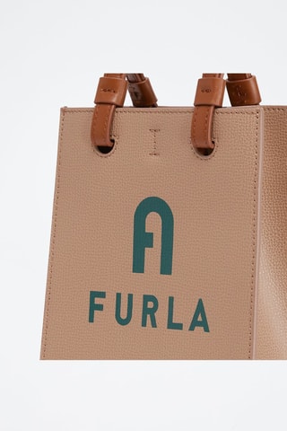 Sac bandoulière en cuir Varsity Style Mini - Beige