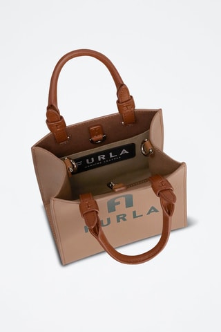 Sac bandoulière en cuir Varsity Style Mini - Beige