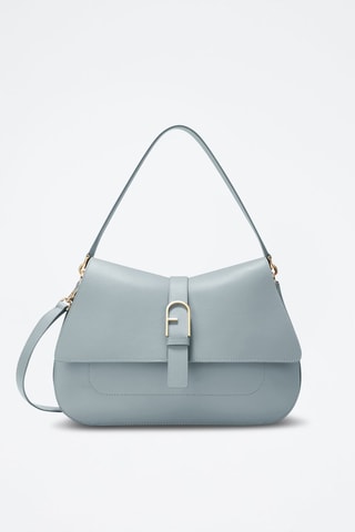 Sac porté épaule en cuir Flow - Taille L - Bleu clair