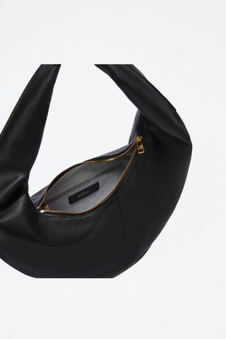 Sac porté épaule en cuir Ring - Taille S - Noir