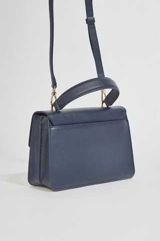 Sac à main en cuir Bella Mini - Bleu marine