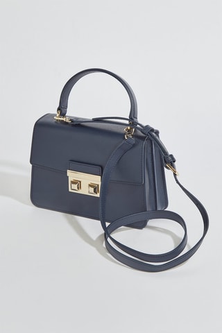 Sac à main en cuir Bella Mini - Bleu marine