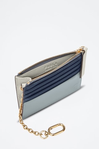 Porte-cartes en cuir Grazia - Taille M - Bleu