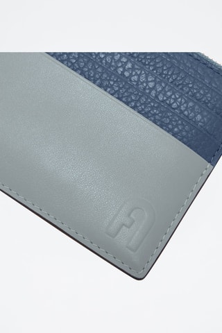 Porte-cartes en cuir Grazia - Taille M - Bleu